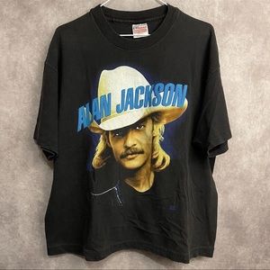 Vintage 90s Alan Jackson Country Music Heavyweight Black T-Shirt Adult Sz XL USA